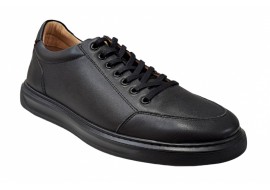 Pantofi barbati, casual, din piele naturala, TOSKA, Negru, TRK10N